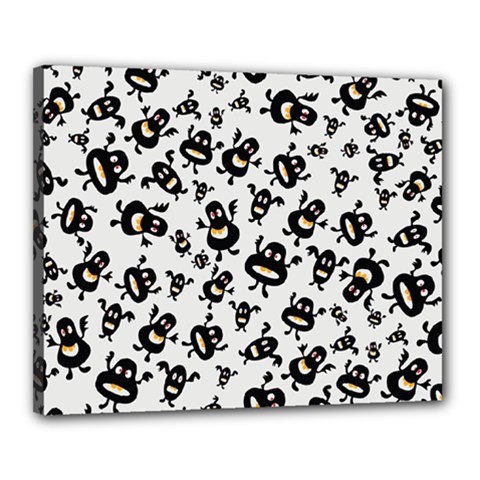 Bacteria Virus Monster Pattern Canvas 20  X 16  (stretched) by Bedest