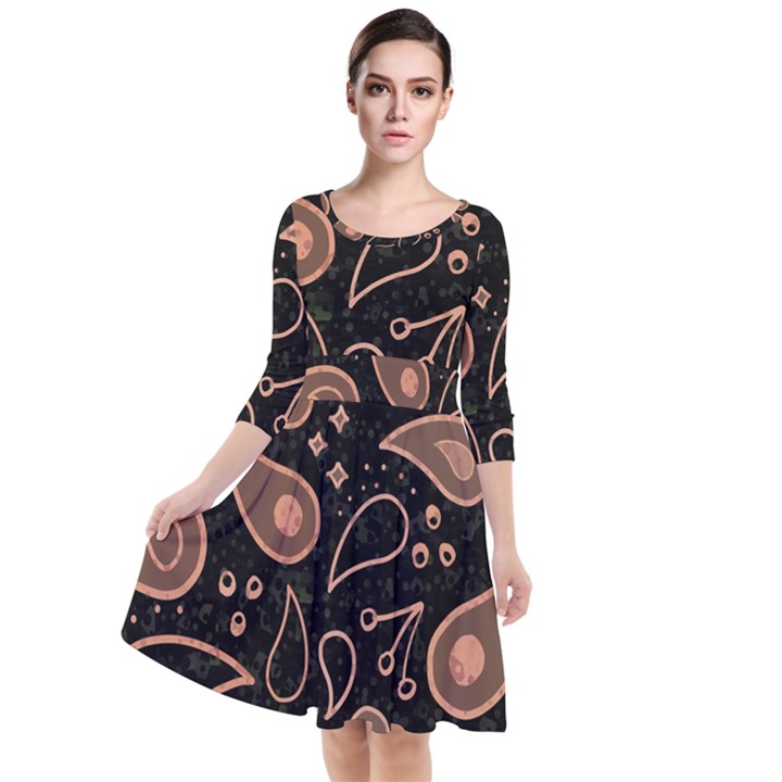 Background Beautiful Decorative Wallpaper Decor Backdrop Digital Graphic Design Trends Unique Style Quarter Sleeve Waist Band Dress