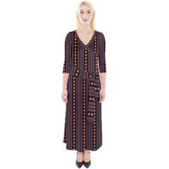 Beautiful Digital Graphic Unique Style Standout Graphic Quarter Sleeve Wrap Maxi Dress by Bedest