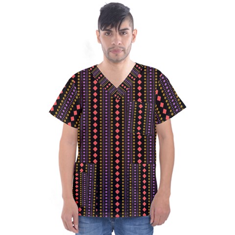 Beautiful Digital Graphic Unique Style Standout Graphic Men s V-neck Scrub Top by Bedest