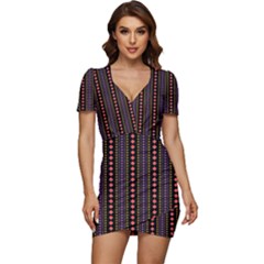 Beautiful Digital Graphic Unique Style Standout Graphic Low Cut Cap Sleeve Mini Dress by Bedest