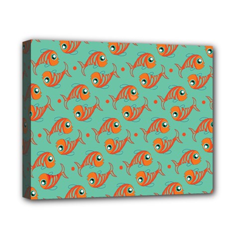 Cute Fish Underwater Sea Ocean Nature Aquarium Goldfish Marine Water Canvas 10  X 8  (stretched)