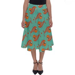 Cute Fish Underwater Sea Ocean Nature Aquarium Goldfish Marine Water Perfect Length Midi Skirt by Bedest