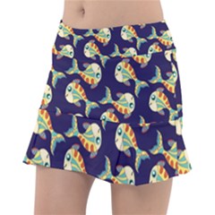 Fish Abstract Animal Art Nature Texture Water Pattern Marine Life Underwater Aquarium Aquatic Classic Tennis Skirt by Bedest