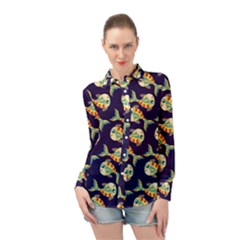 Fish Abstract Animal Art Nature Texture Water Pattern Marine Life Underwater Aquarium Aquatic Long Sleeve Chiffon Shirt