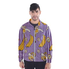 Pattern Bananas Fruit Tropical Seamless Texture Graphics Men s Windbreaker by Bedest