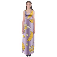 Pattern Bananas Fruit Tropical Seamless Texture Graphics Empire Waist Maxi Dress by Bedest