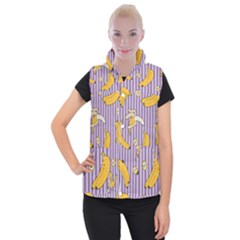 Pattern Bananas Fruit Tropical Seamless Texture Graphics Women s Button Up Vest by Bedest