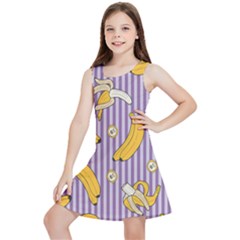 Pattern Bananas Fruit Tropical Seamless Texture Graphics Kids  Lightweight Sleeveless Dress by Bedest