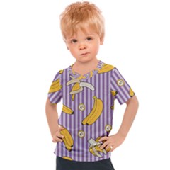 Pattern Bananas Fruit Tropical Seamless Texture Graphics Kids  Sports T-shirt