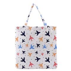 Airplane Pattern Plane Aircraft Fabric Style Simple Seamless Grocery Tote Bag by Bedest