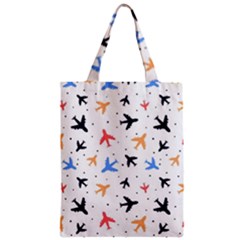 Airplane Pattern Plane Aircraft Fabric Style Simple Seamless Zipper Classic Tote Bag by Bedest