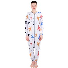 Airplane Pattern Plane Aircraft Fabric Style Simple Seamless Onepiece Jumpsuit (ladies) by Bedest