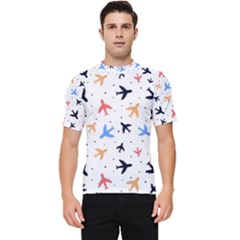 Airplane Pattern Plane Aircraft Fabric Style Simple Seamless Men s Short Sleeve Rash Guard by Bedest