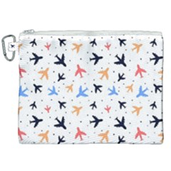 Airplane Pattern Plane Aircraft Fabric Style Simple Seamless Canvas Cosmetic Bag (xxl) by Bedest