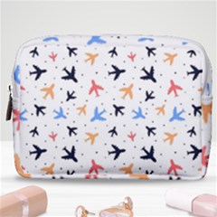 Airplane Pattern Plane Aircraft Fabric Style Simple Seamless Make Up Pouch (medium) by Bedest