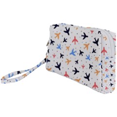 Airplane Pattern Plane Aircraft Fabric Style Simple Seamless Wristlet Pouch Bag (small) by Bedest