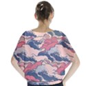 Waves Ocean Sea Water Pattern Rough Seas Digital Art Nature Nautical Batwing Chiffon Blouse View2