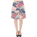 Waves Ocean Sea Water Pattern Rough Seas Digital Art Nature Nautical Velvet High Waist Skirt View1