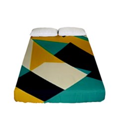 Geometric Pattern Retro Colorful Abstract Fitted Sheet (full/ Double Size) by Bedest