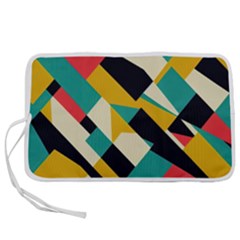 Geometric Pattern Retro Colorful Abstract Pen Storage Case (l) by Bedest