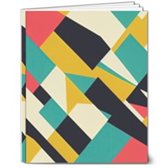 Geometric Pattern Retro Colorful Abstract 8  X 10  Softcover Notebook by Bedest