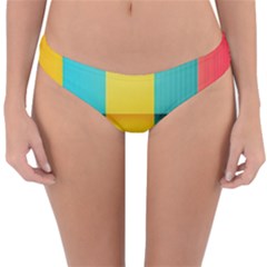 Colorful Rainbow Pattern Digital Art Abstract Minimalist Minimalism Reversible Hipster Bikini Bottoms by Bedest