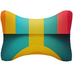 Colorful Rainbow Pattern Digital Art Abstract Minimalist Minimalism Seat Head Rest Cushion by Bedest