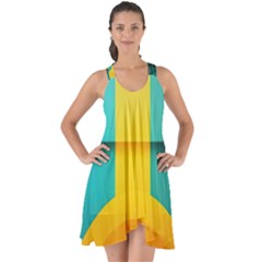 Colorful Rainbow Pattern Digital Art Abstract Minimalist Minimalism Show Some Back Chiffon Dress by Bedest