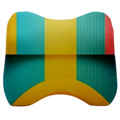 Colorful Rainbow Pattern Digital Art Abstract Minimalist Minimalism Velour Head Support Cushion by Bedest