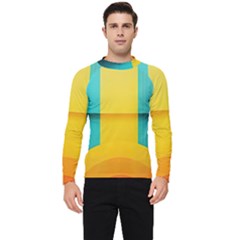 Colorful Rainbow Pattern Digital Art Abstract Minimalist Minimalism Men s Long Sleeve Rash Guard by Bedest