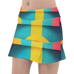 Colorful Rainbow Pattern Digital Art Abstract Minimalist Minimalism Classic Tennis Skirt by Bedest