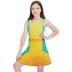 Colorful Rainbow Pattern Digital Art Abstract Minimalist Minimalism Kids  Lightweight Sleeveless Dress by Bedest