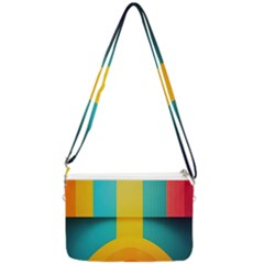 Colorful Rainbow Pattern Digital Art Abstract Minimalist Minimalism Double Gusset Crossbody Bag by Bedest