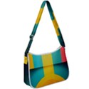 Colorful Rainbow Pattern Digital Art Abstract Minimalist Minimalism Zip Up Shoulder Bag View1