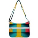 Colorful Rainbow Pattern Digital Art Abstract Minimalist Minimalism Zip Up Shoulder Bag View3