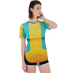 Colorful Rainbow Pattern Digital Art Abstract Minimalist Minimalism Perpetual Short Sleeve T-shirt by Bedest