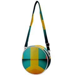 Colorful Rainbow Pattern Digital Art Abstract Minimalist Minimalism Crossbody Circle Bag by Bedest