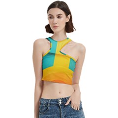 Colorful Rainbow Pattern Digital Art Abstract Minimalist Minimalism Cut Out Top