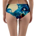 Waves Ocean Sea Abstract Whimsical Abstract Art Pattern Abstract Pattern Water Nature Moon Full Moon Reversible Mid-Waist Bikini Bottoms View4