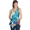 Waves Ocean Sea Abstract Whimsical Abstract Art Pattern Abstract Pattern Water Nature Moon Full Moon Sleeveless Tunic View1