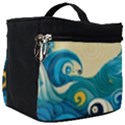 Waves Ocean Sea Abstract Whimsical Abstract Art Pattern Abstract Pattern Water Nature Moon Full Moon Make Up Travel Bag (Big) View1