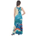 Waves Ocean Sea Abstract Whimsical Abstract Art Pattern Abstract Pattern Water Nature Moon Full Moon Sleeveless Velour Maxi Dress View2