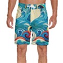 Waves Ocean Sea Abstract Whimsical Abstract Art Pattern Abstract Pattern Water Nature Moon Full Moon Men s Beach Shorts View1