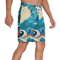 Waves Ocean Sea Abstract Whimsical Abstract Art Pattern Abstract Pattern Water Nature Moon Full Moon Men s Beach Shorts View3