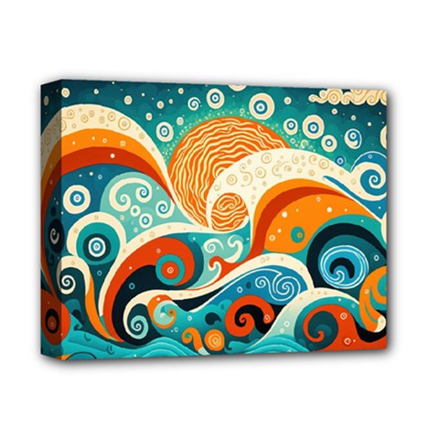 Waves Ocean Sea Abstract Whimsical Abstract Art Pattern Abstract Pattern Nature Water Seascape Deluxe Canvas 14  X 11  (stretched) by Bedest