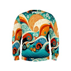 Waves Ocean Sea Abstract Whimsical Abstract Art Pattern Abstract Pattern Nature Water Seascape Kids  Sweatshirt