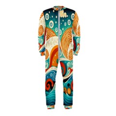 Waves Ocean Sea Abstract Whimsical Abstract Art Pattern Abstract Pattern Nature Water Seascape Onepiece Jumpsuit (kids) by Bedest