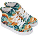 Waves Ocean Sea Abstract Whimsical Abstract Art Pattern Abstract Pattern Nature Water Seascape Kids  Hi-Top Skate Sneakers View3