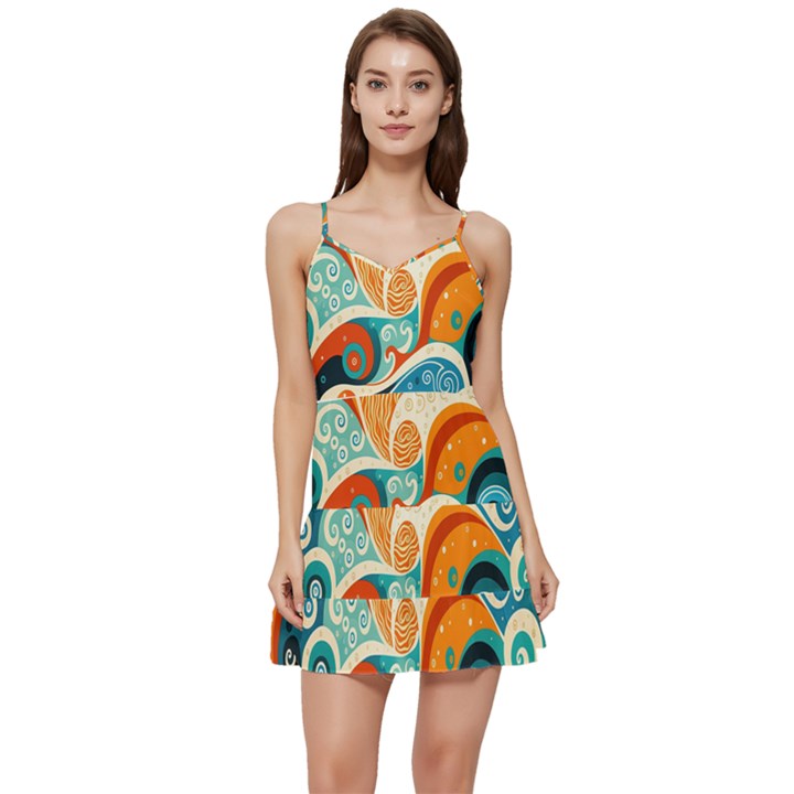 Waves Ocean Sea Abstract Whimsical Abstract Art Pattern Abstract Pattern Nature Water Seascape Short Frill Dress